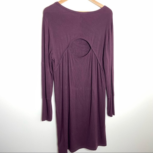 Athleta Maroon Crossover Keyhole Sweater Dress - Picture 3 of 6